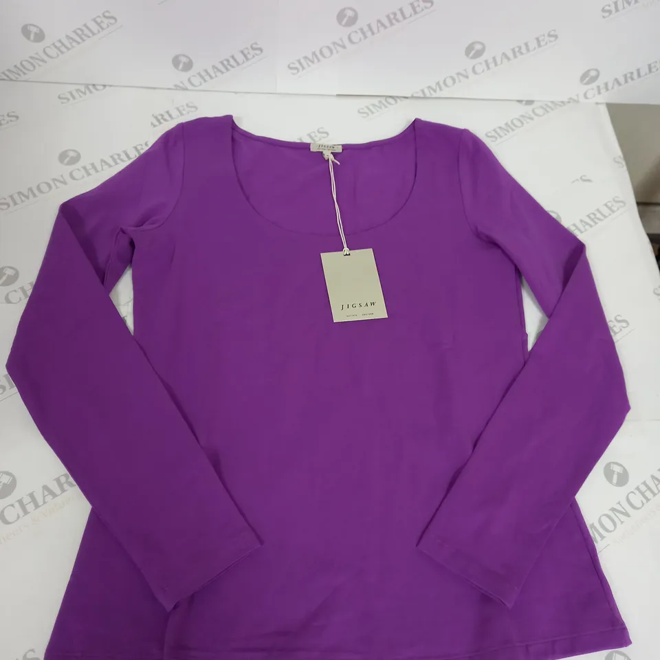 JIGSAW DOUBLE FRONT BALLET NECK TEE SIZE M