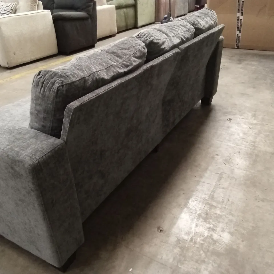 HOMCOM 3 SEATER FABRIC SOFA WITH USB PORTS AND CUP HOLDERS - GREY