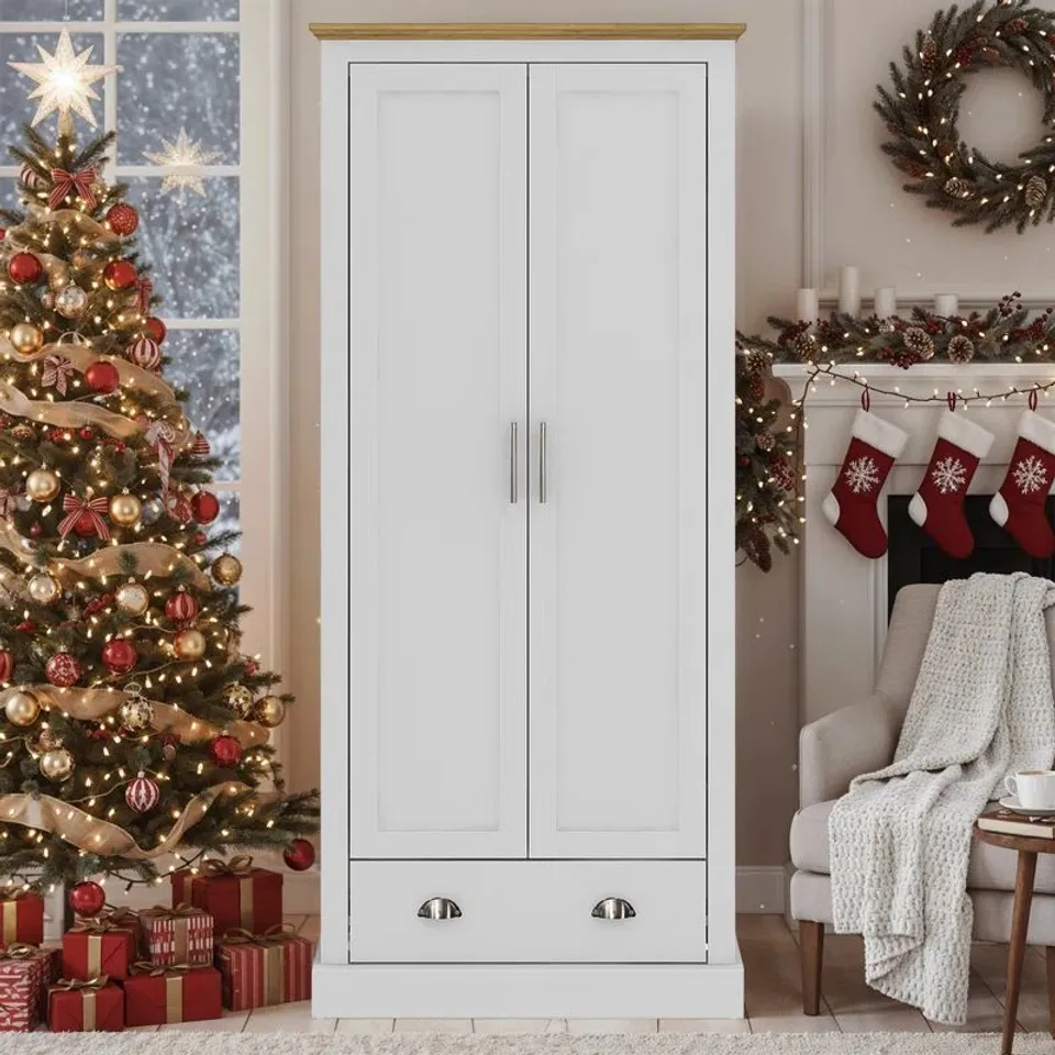 BOXED SUFY OCTAVE 2 DOOR 1 DRAWER WARDROBE (2 BOXES)