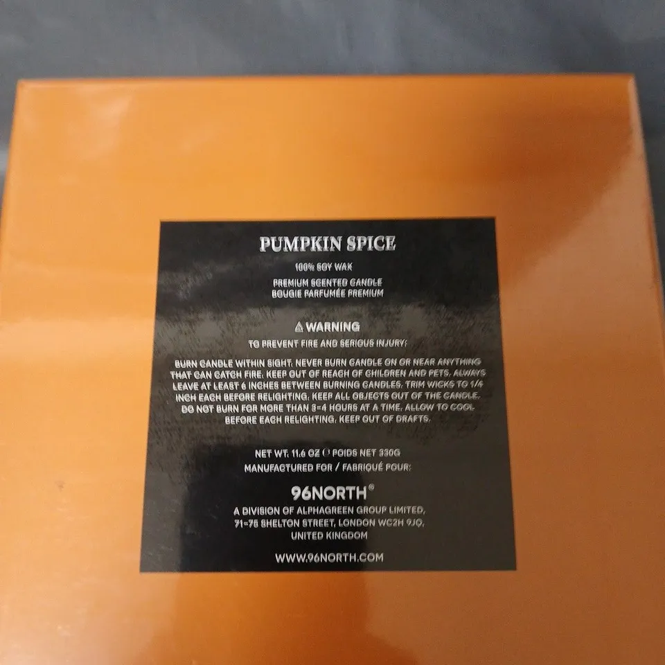 3 X 96NORTH PUMPKIN SPICE CANDLE – 11.6 OZ (330 G) – 100% SOY WAX