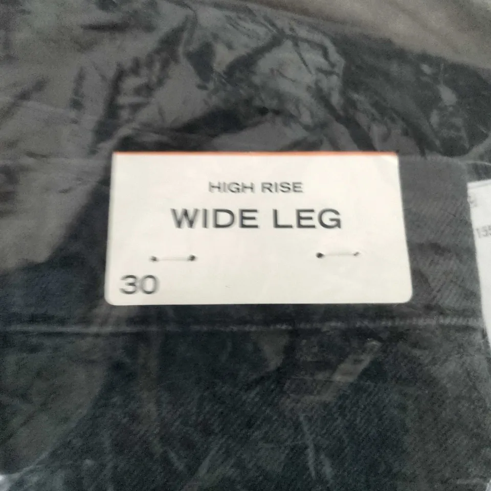 HIGH RISE WIDE LEG JEANS – BLACK, WOMEN'S SIZE 30