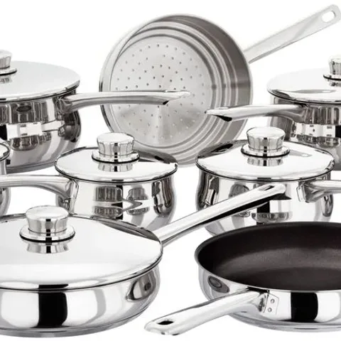 BOXED STELLAR 1000 9-PIECE STAINLESS STEEL COOKWARE SET (1 BOX)