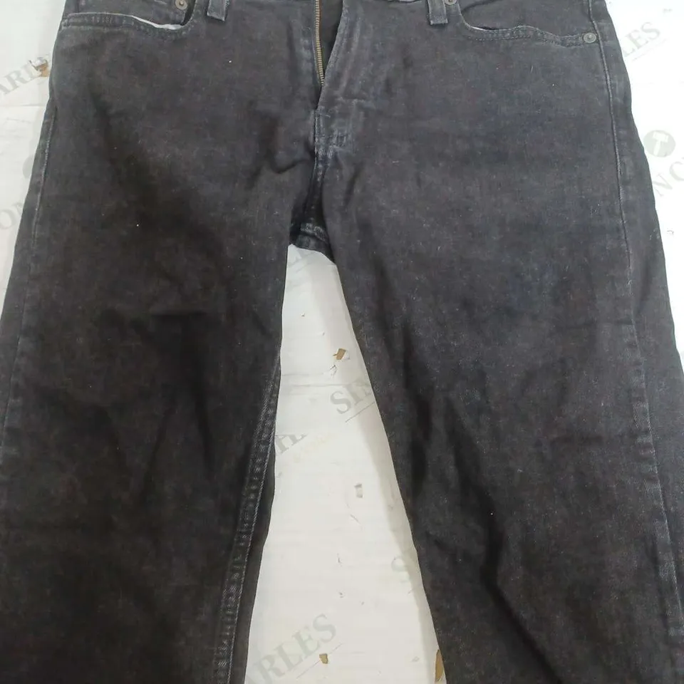 HOLLISTER SUPER SKINNY DENIM BLACK JEANS - 32 X 32