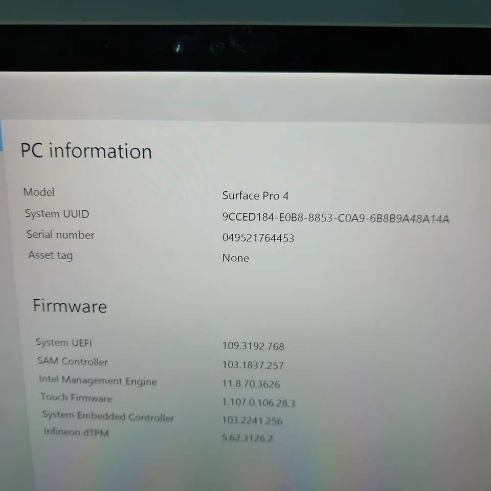 MICROSOFT SURFACE PRO 4 128GB 1724