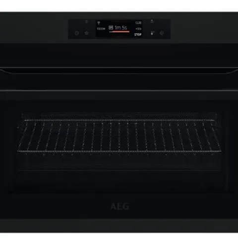 AEG 8000 COMBIQUICK KME768080T 46CM HIGH, BUILT IN COMBINATION MICROWAVE OVEN - MATT BLACK