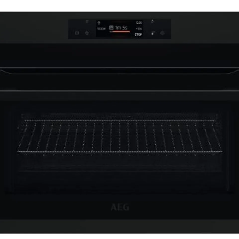 AEG 8000 COMBIQUICK KME768080T 46CM HIGH, BUILT IN COMBINATION MICROWAVE OVEN - MATT BLACK