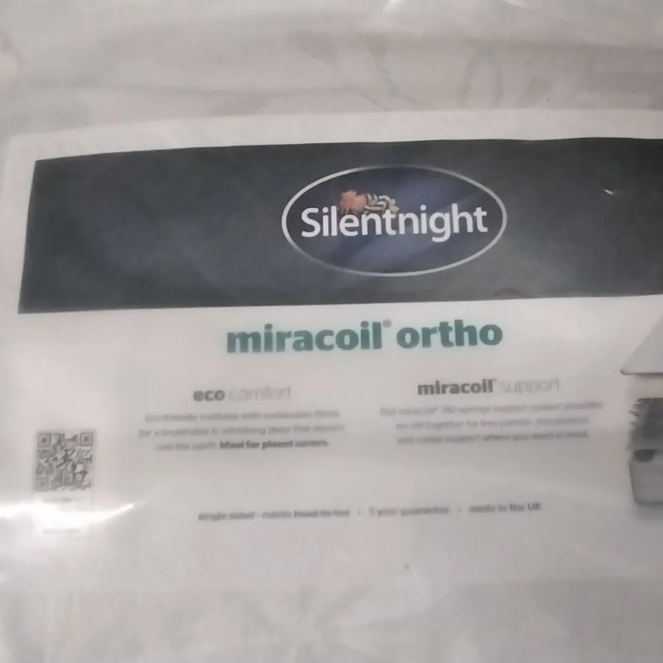 QUALITY BAGGED SILENTNIGHT MIRACOIL ORTHO DOUBLE SIDED 4FT MATTRESS 