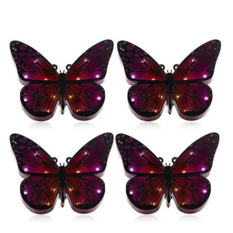 GARDEN STORIES SET OF 4 SOLAR BUTTERFLY GROUND STAKE LIGHTS 