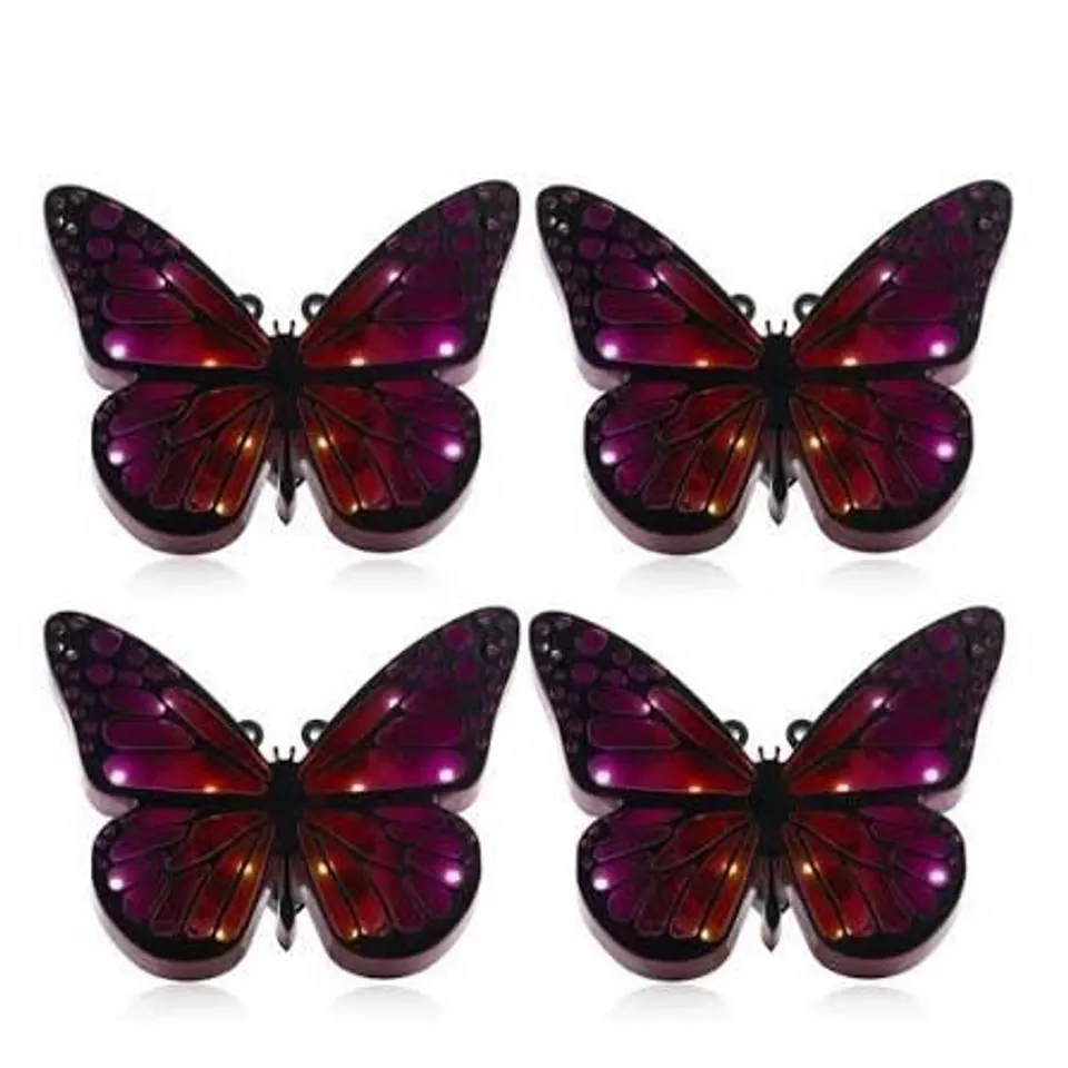 GARDEN STORIES SET OF 4 SOLAR BUTTERFLY GROUND STAKE LIGHTS
