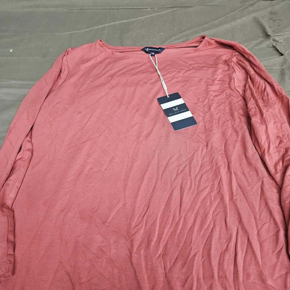 CREW CLOTHING COMPANY JEMMA BOAT NECK TOP - SIZE 16