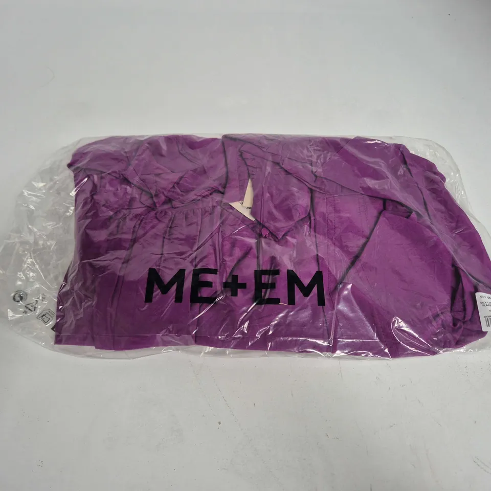 BAGGED ME+EM SILK COTTON FIT AND FLARE MAXI DRESS IN VIOLET PURPLE - UK 12
