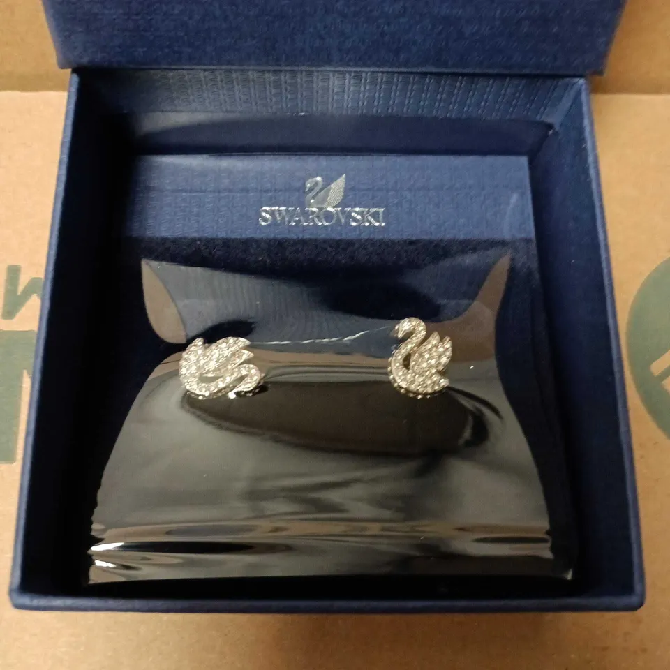 BOXED SWAROVSKI SWAN EARRINGS