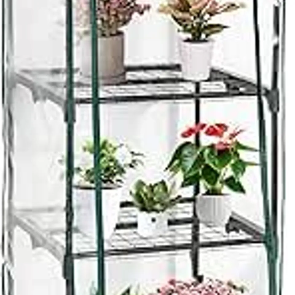 BOXED DISPLAY4TOP MINI GREENHOUSE,SMALL PLANT GREENHOUSES,WITH TRANSPARENT PLASTIC PVC COVER, INDOOR OUTDOOR TENT GARDEN GREENHOUSE (51 X 45 X 130CM)