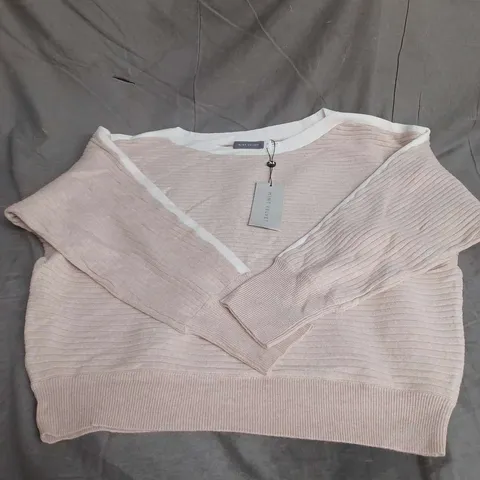 MINT VELVET RIB BATWING JUMPER IN NEUTRAL SIZE M