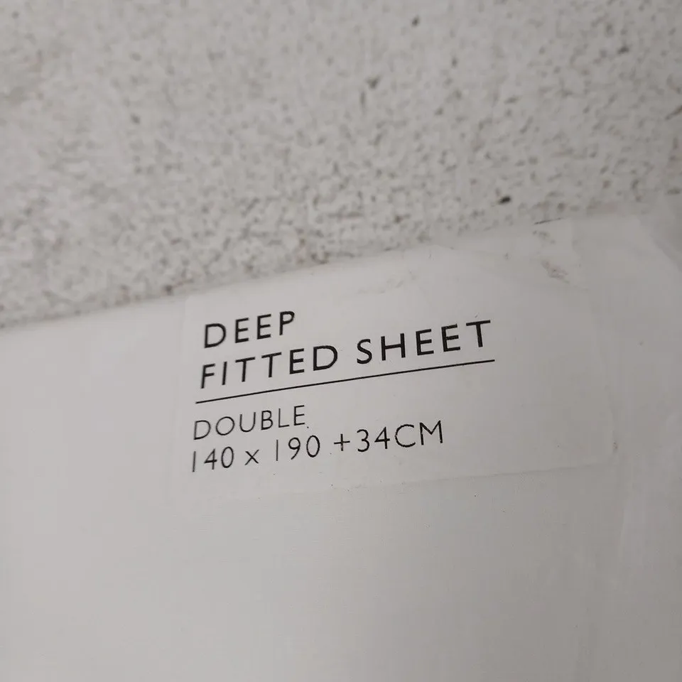 THE WHITE COMPANY SAVOY DEEP FITTED SHEET – DOUBLE (140 X 190 CM + 34 CM)
