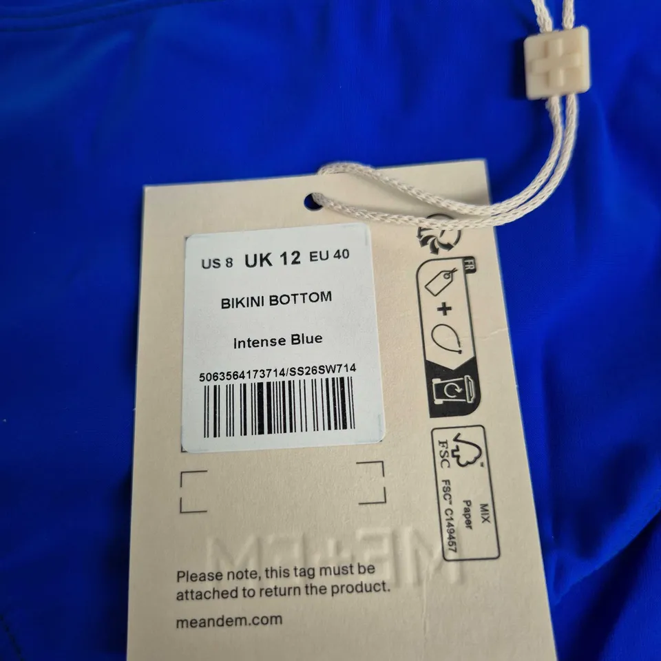 ME+EM BIKINI BOTTOM – INTENSE BLUE, UK 12 (US 8, EU 40)
