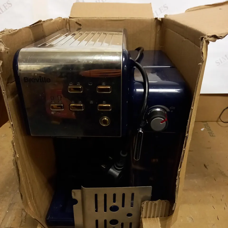 BREVILLE ONE-TOUCH COFFEEHOUSE COFFEE MACHINE - NAVY BLUE
