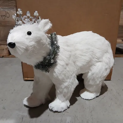 FOUR GISELA GRAHAM LONDON WHITE POLAR BEAR WITH CROWN – DECORATION