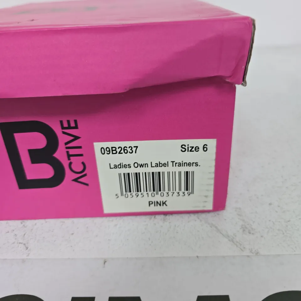 B ACTIVE LADIES' TRAINERS - PINK SLIP-ON, UK SIZE 6