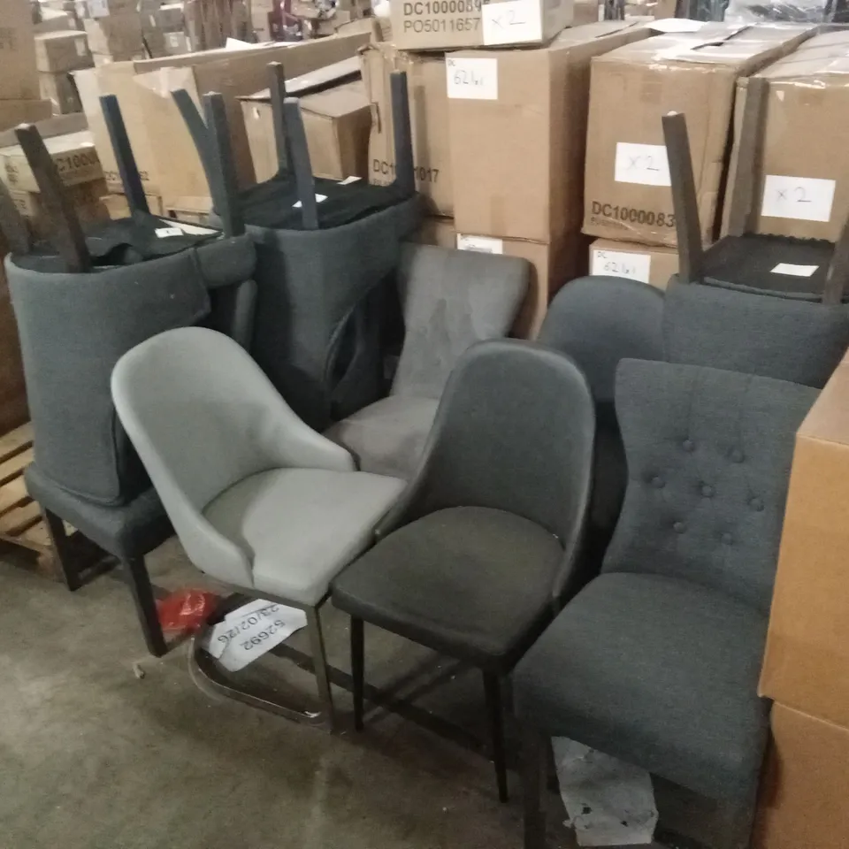 APPROXIMATELY 11 ASSORTED DESIGNER DINING CHAIRS 