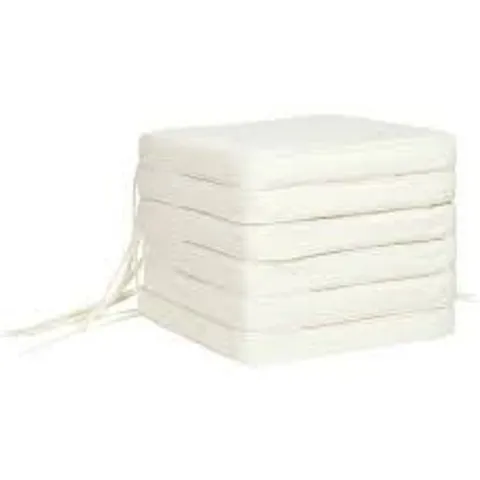 BOXED OUTSUNNY SET OF 6 PCS CHAIR CUSHION, 42LX42WX5T CM-CREAM WHITE