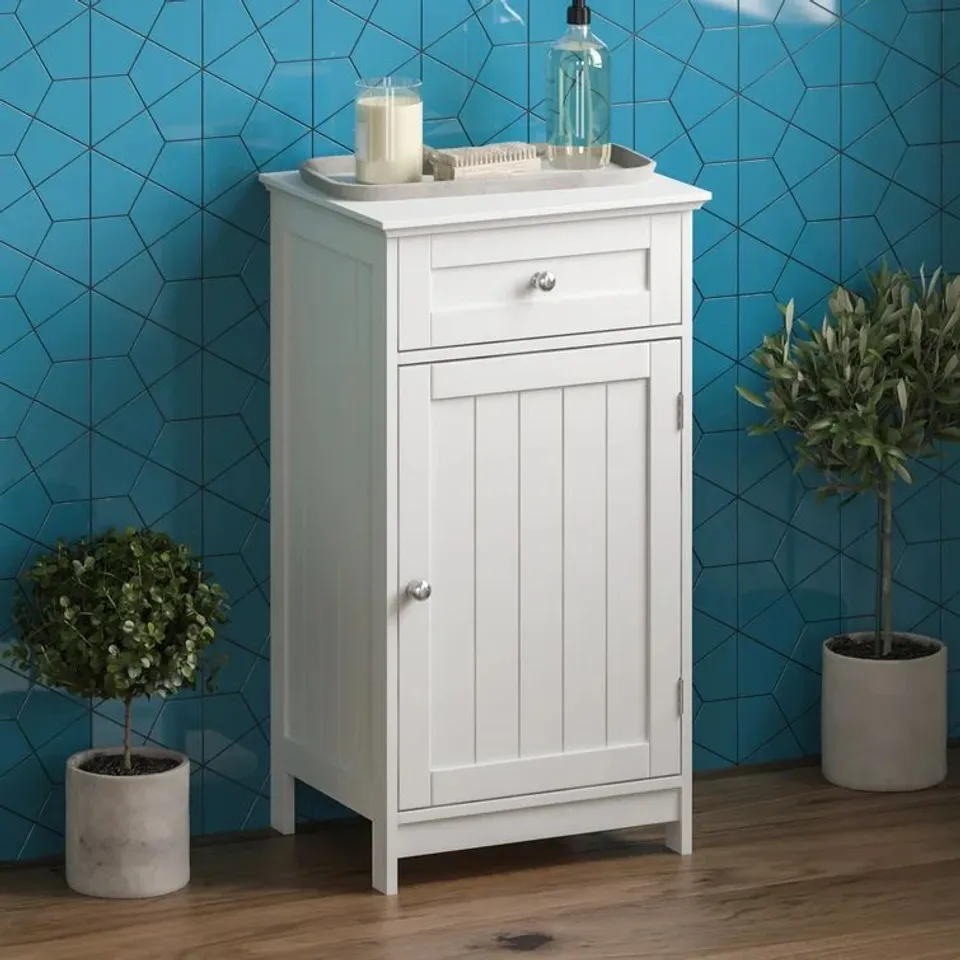 BOXED LASSIC PRIANO 1 DOOR 1 DRAWER CABINET - WHITE (1 BOX)