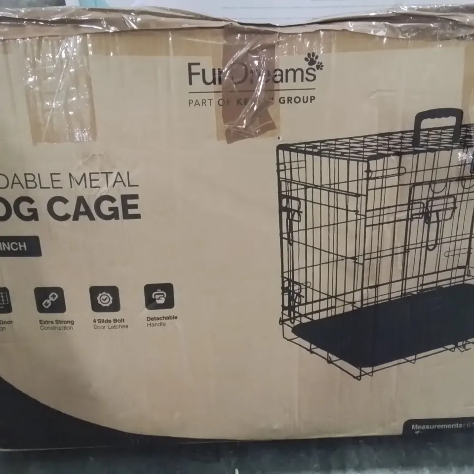 BOXED FURDREAMS FOLDABLE METAL DOG CAGE