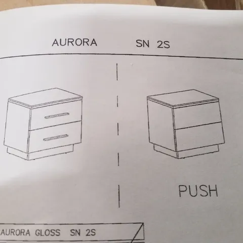 BOXED AURORA NIGHTSTAND WITH LED LIGHTING