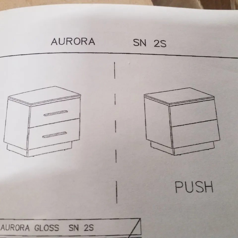 BOXED AURORA NIGHTSTAND WITH LED LIGHTING