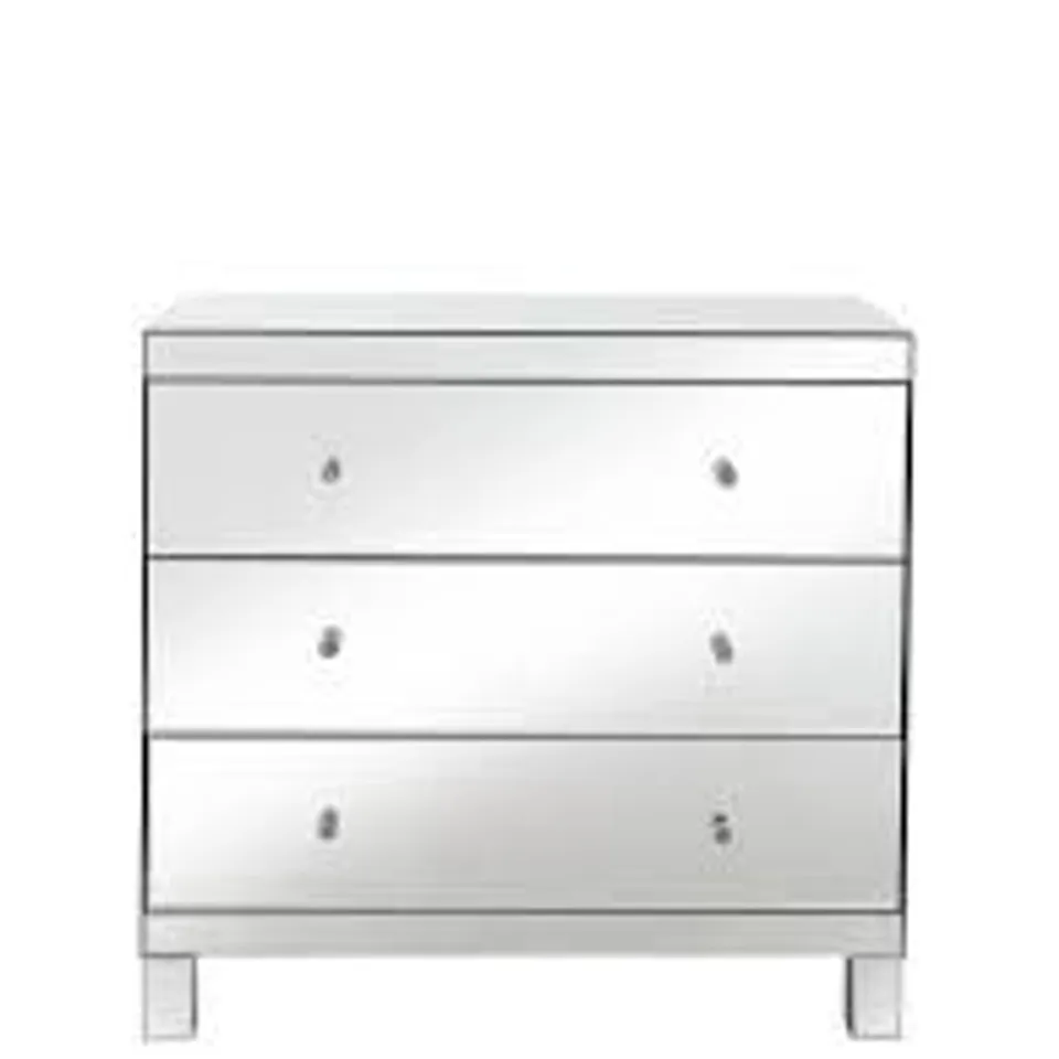 BOXED PARISIAN 3 DRAWER WIDE CHEST MIRRORED ( 1 BOX )  RRP £289