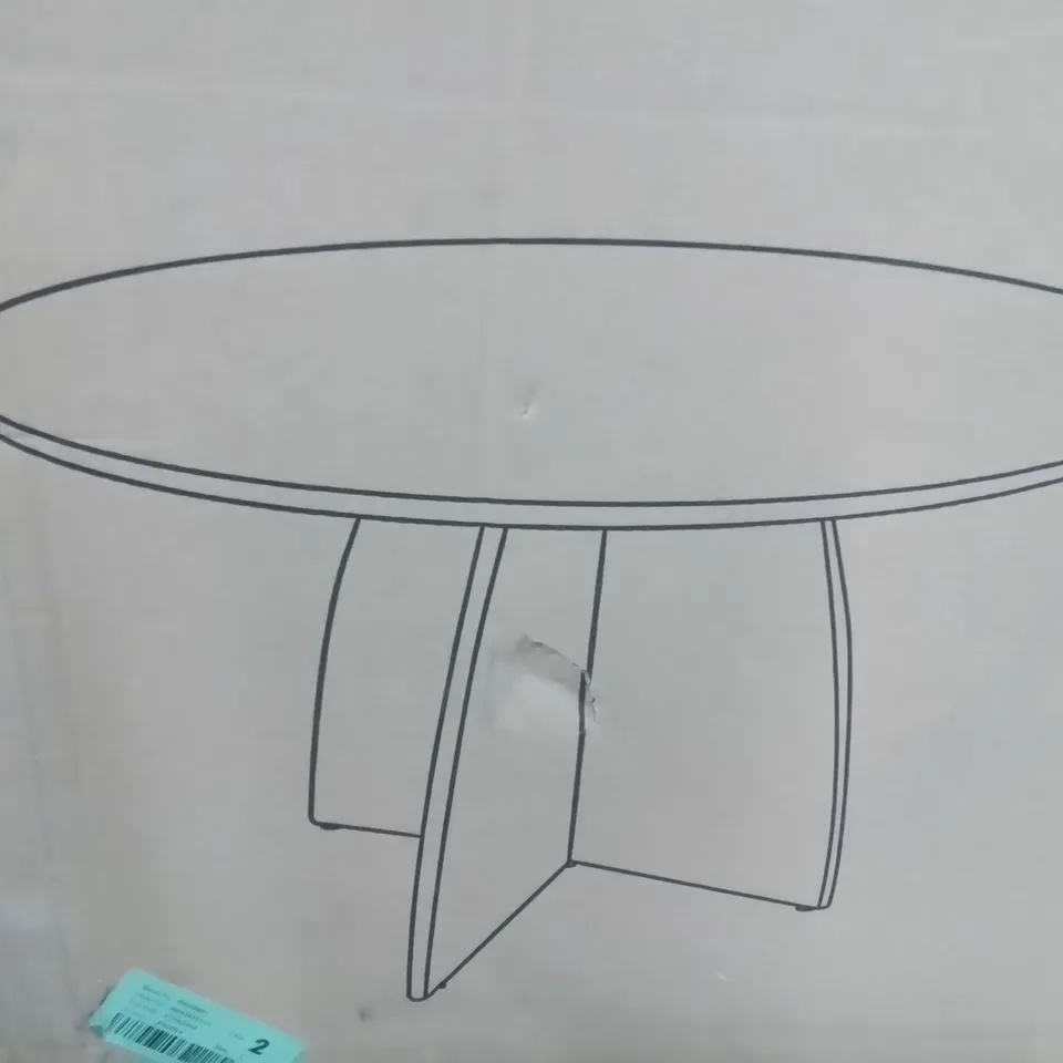 BOXED EFFY ROUND DINING TABLE - NATURAL WOOD EFFECT (1 BOX)