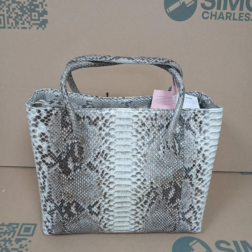 LA MAREY SNAKESKIN LEATHER TOTE BAG