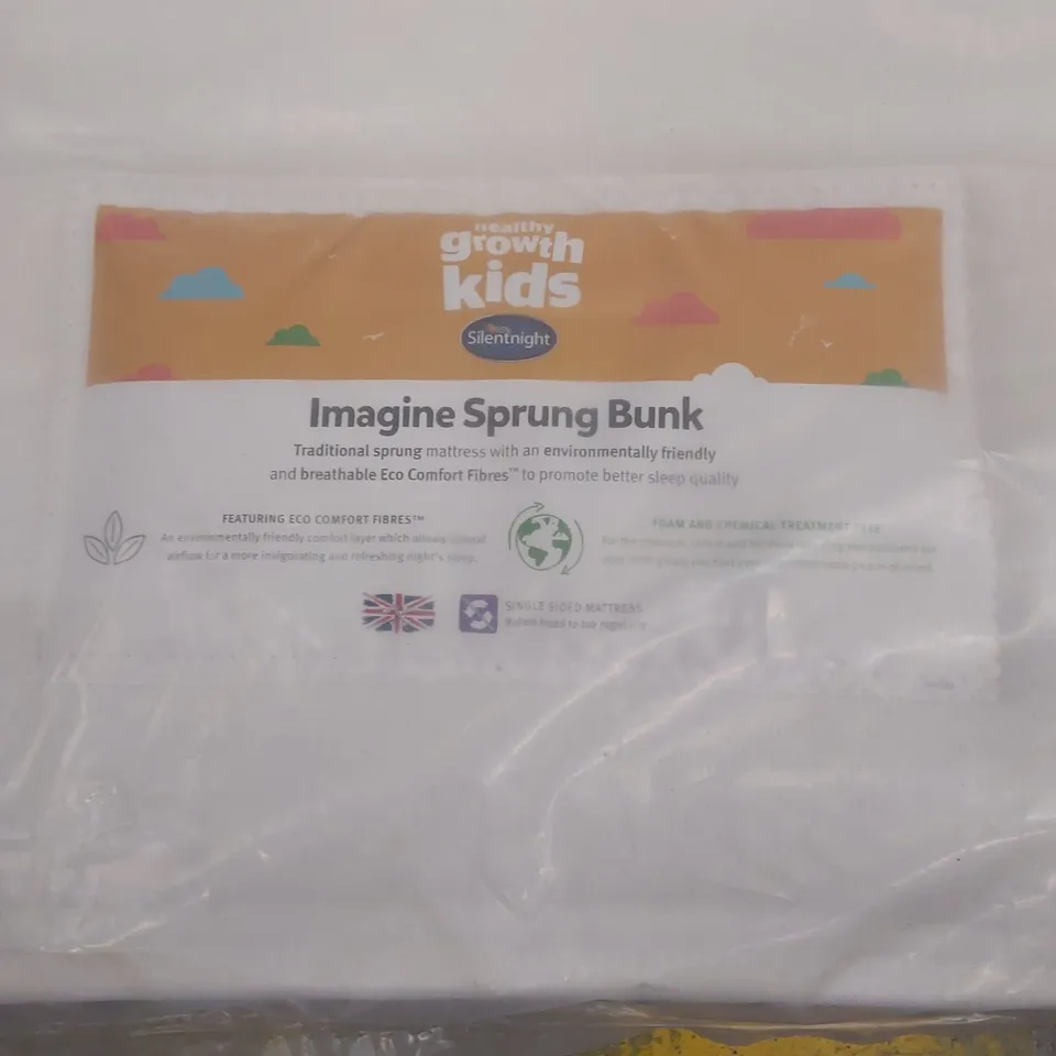 QUALITY BAGGED SILENTNIGHT 3FT SINGLE KIDS GROWTH IMAGINE SPRUNG BUNK MATTRESS 
