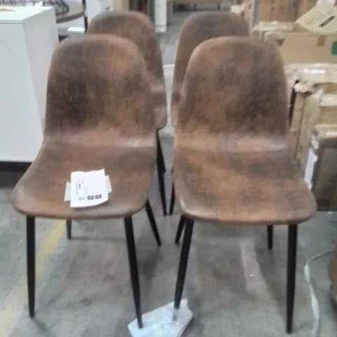 WORCHESTER DINING CHAIR UPHOLSTERY BROWN SET OF 4