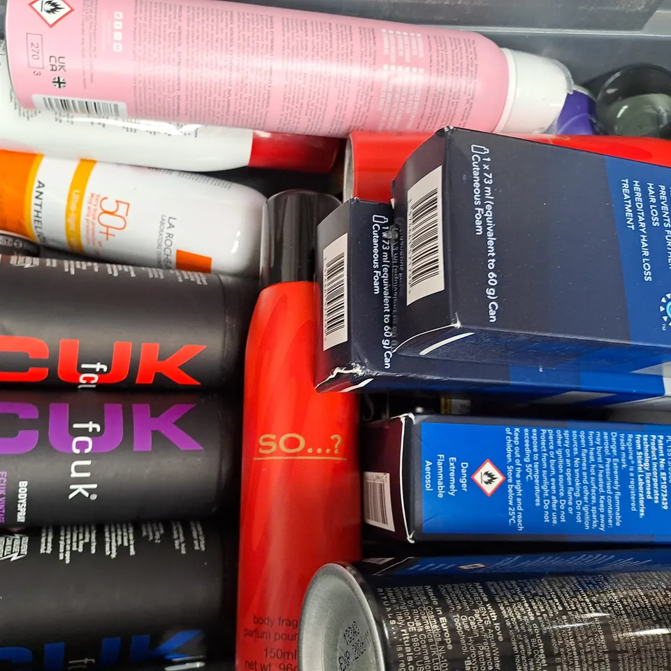 APPROXIMATELY 10 ASSORTED AEROSOL ITEMS IN INCLUDE ANTI-PERSPIRANT, SHAVE GEL, BODY FRAGRANCE, ETC - COLLECTION ONLY