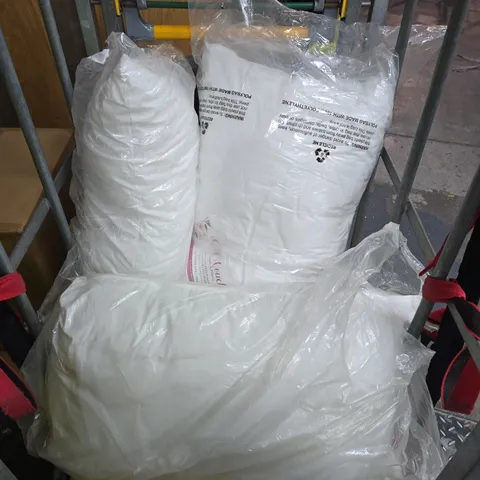 CAGE OF 4 PILLOWS AND ONE DUVET - DUVET SIZE NOT SPECIFIED