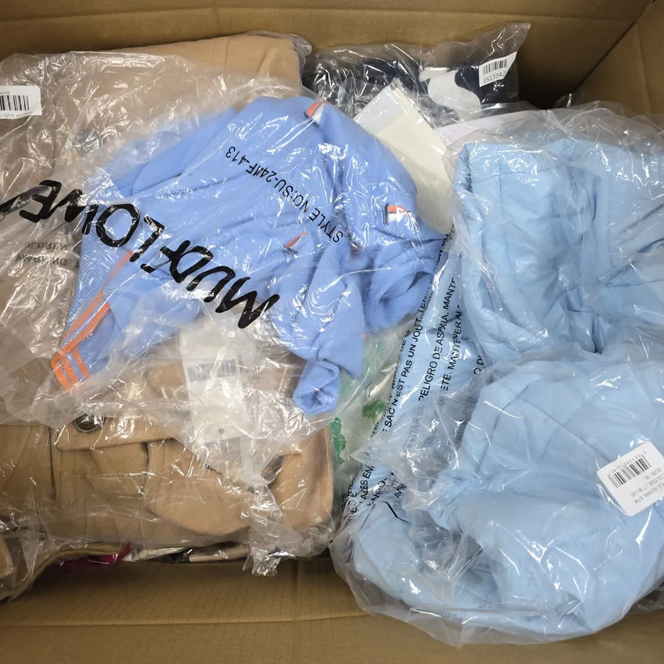 APPROXIMATELY 30 ASSORTED CLOTHING ITEMS IN VARIOUS SIZES, STYLES & COLOURS TO INCLUDE BRANDS SUCH AS EMRECO, BELLA BODIES, CHARLOTTE WEST, ETC - COLLECTION ONLY