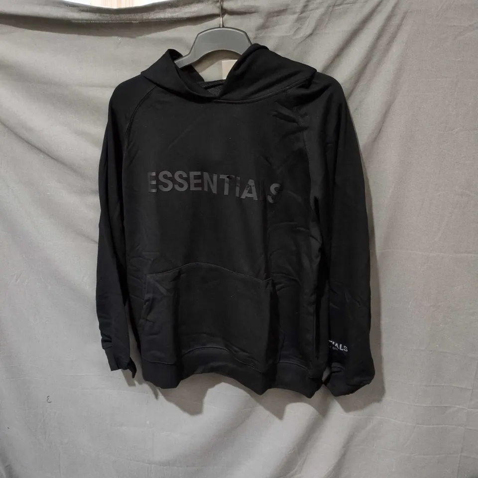 FEAR OF GOD ESSENTIALS HOODIE – BLACK, SIZE M