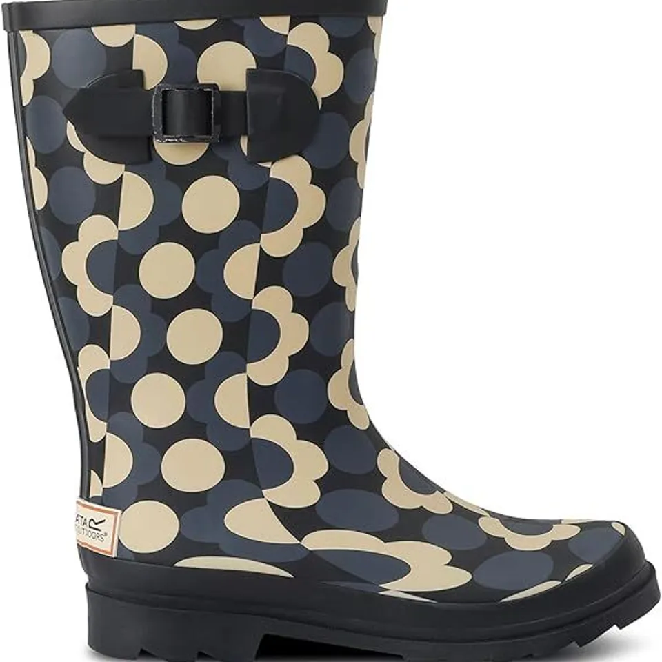 BRAND NEW REGATTA ORLA KIELY QUARTER WELLIES IN FRILLY FLOWER MONO - UK 6.5