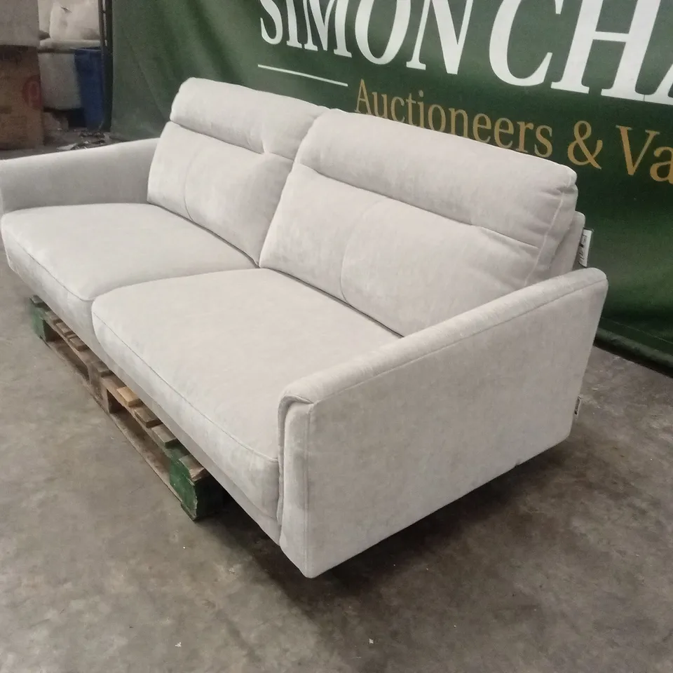 DANETTI BROOKS LIGHT GREY FABRIC PLEAT 3 SEATER SOFA RRP £979