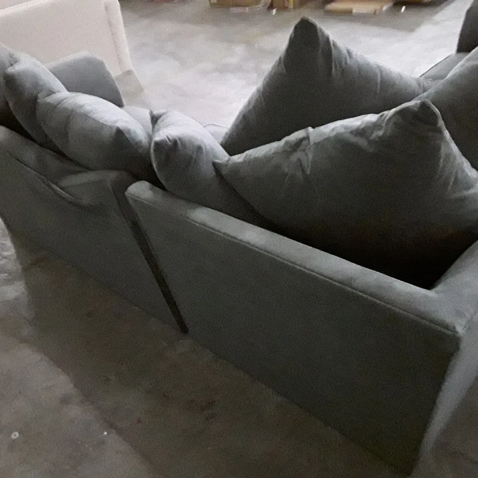 L-SHAPED SOFA - GREY FABRIC (3 PIECES)