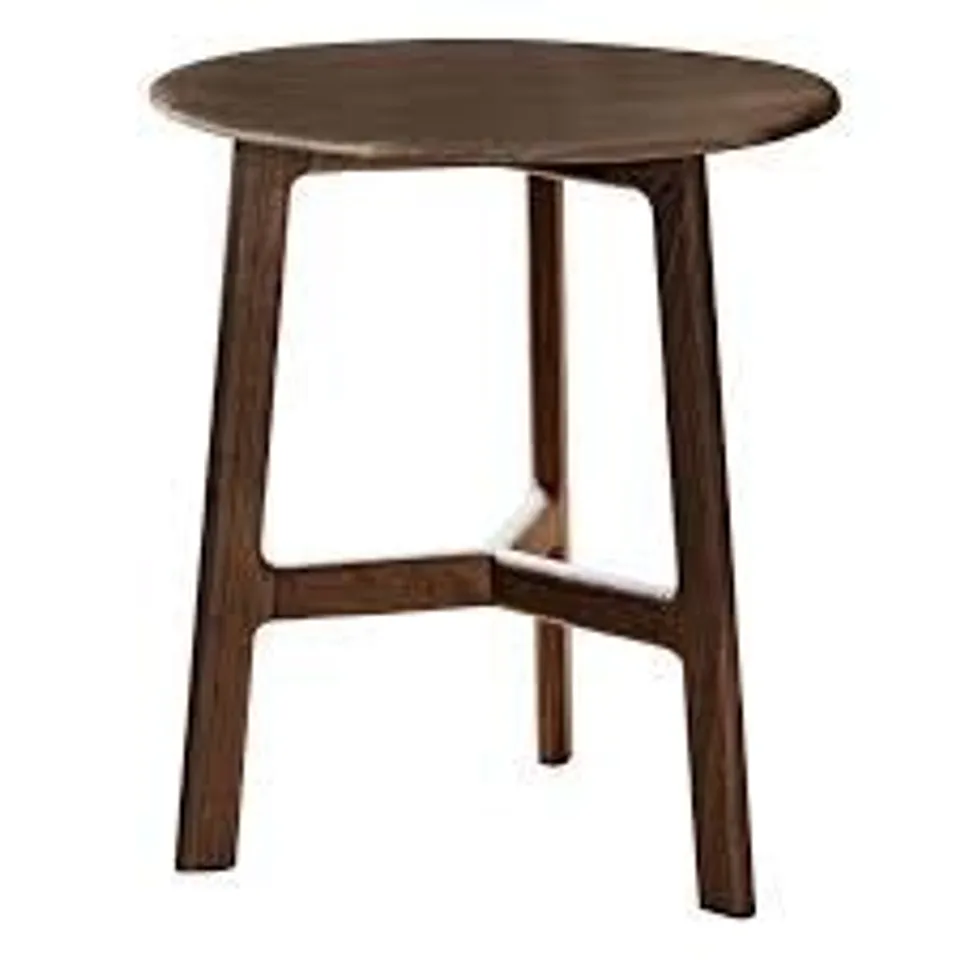 BOXED GALLERY DIRECT MADRID ROUND SIDE TABLE, WALNUT (1 BOX)