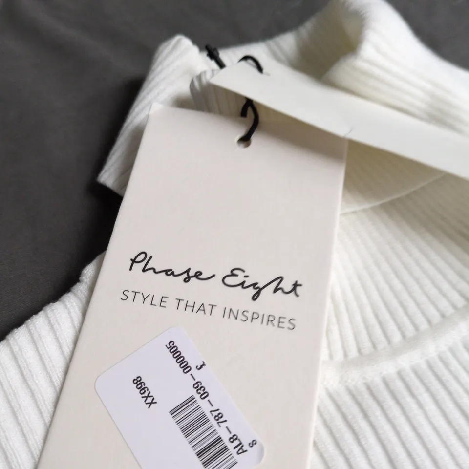 PHASE EIGHT IVORY FRAN RIBBED JUMPER – SIZE S (NEW WITH TAGS)