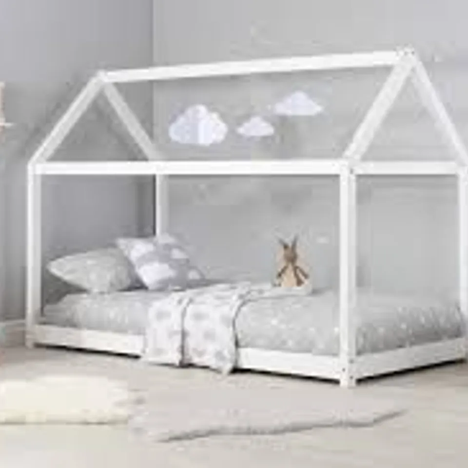 BOXED BIRLEA 90cm HOUSE BED - WHITE (1 BOX)