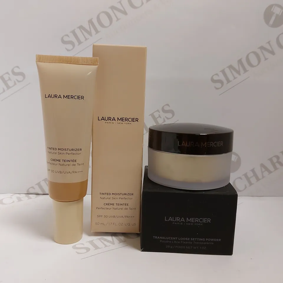 BOX OF 2 LAURA MERCIER ITEMS TO INCLUDE TINTED MOISTURISER AND LOOSE SETTING POWDER
