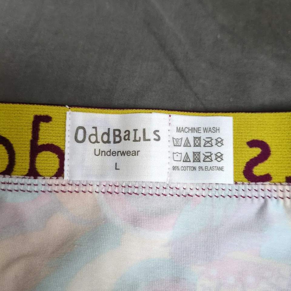 ODDBALLS UNDERWEAR – MEN'S BOXERS, MULTICOLOURED PRINT, SIZE L