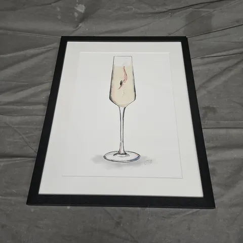 JO LAING FRAMED MAKE A SPLASH CHAMPAGNE ART PRINT - COLELCTION ONLY