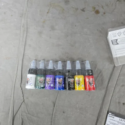 HAWINK TATTOO INK 7 - ASSORTED TATTOO PIGMENT BOTTLES (BODY ART INKS)