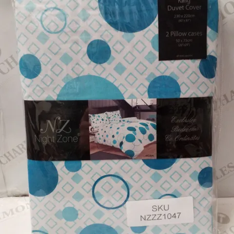 BRAND NEW NIGHT ZONE NOAH 230×220CM KING DUVET COVER SET - TEAL