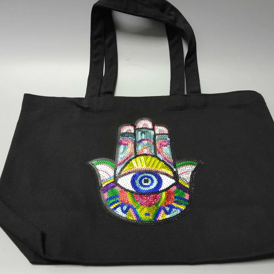 BRAND NEW BROWN PEPPER HANDBAGS PSYCHEDELIC HAND-EYE DESIGN TOTE BAG